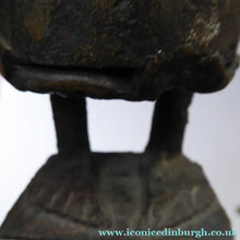 Load image into Gallery viewer, AFRICAN Benin Bronze, NIGERIA. Figurine / Sculpture of a Woman Holding a Stick to Grind Grain.  8 1/4 inches
