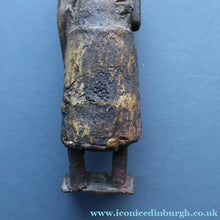 Load image into Gallery viewer, AFRICAN Benin Bronze, NIGERIA. Figurine / Sculpture of a Woman Holding a Stick to Grind Grain.  8 1/4 inches
