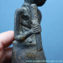 Load image into Gallery viewer, AFRICAN Benin Bronze, NIGERIA. Figurine / Sculpture of a Woman Holding a Stick to Grind Grain.  8 1/4 inches
