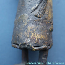 Load image into Gallery viewer, AFRICAN Benin Bronze, NIGERIA. Figurine / Sculpture of a Woman Holding a Stick to Grind Grain.  8 1/4 inches
