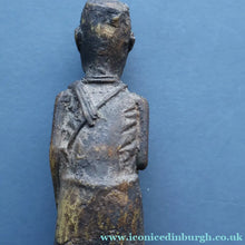 Load image into Gallery viewer, AFRICAN Benin Bronze, NIGERIA. Figurine / Sculpture of a Woman Holding a Stick to Grind Grain.  8 1/4 inches
