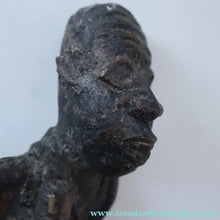 Load image into Gallery viewer, AFRICAN Benin Bronze, NIGERIA. Figurine / Sculpture of a Woman Holding a Stick to Grind Grain.  8 1/4 inches
