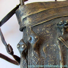 Load image into Gallery viewer, Antique Benin Nigeria Bronze Ovoid Metal Pouch or Bag. Figures and Snakes
