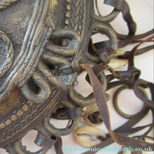 Load image into Gallery viewer, Antique Benin Nigeria Bronze Ovoid Metal Pouch or Bag. Figures and Snakes
