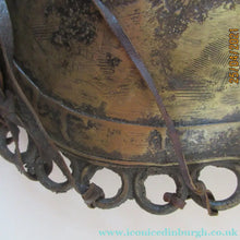 Load image into Gallery viewer, Antique Benin Nigeria Bronze Ovoid Metal Pouch or Bag. Figures and Snakes
