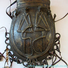 Load image into Gallery viewer, Antique Benin Nigeria Bronze Ovoid Metal Pouch or Bag. Figures and Snakes
