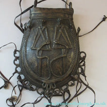 Load image into Gallery viewer, Antique Benin Nigeria Bronze Ovoid Metal Pouch or Bag. Figures and Snakes
