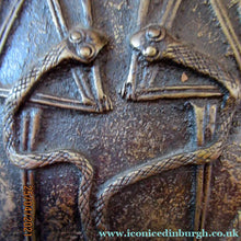 Load image into Gallery viewer, Antique Benin Nigeria Bronze Ovoid Metal Pouch or Bag. Figures and Snakes
