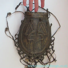 Load image into Gallery viewer, Antique Benin Nigeria Bronze Ovoid Metal Pouch or Bag. Figures and Snakes
