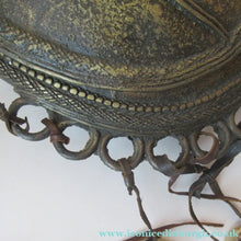 Load image into Gallery viewer, Antique Benin Nigeria Bronze Ovoid Metal Pouch or Bag. Figures and Snakes
