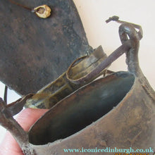 Load image into Gallery viewer, Antique Benin Nigeria Bronze Ovoid Metal Pouch or Bag. Figures and Snakes
