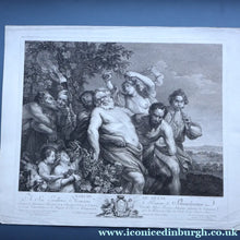 Load image into Gallery viewer, After Peter Paul RUBENS; 1775 Original OLD MASTER Copperplate Engraving. Marche de Silene. Engraved by Nicolas de
