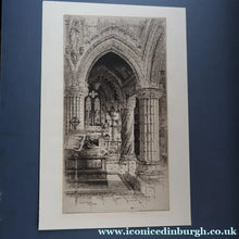 Load image into Gallery viewer, 1928 Etching of Rosslyn Chapel by Albany E. Howarth. Signed in Pencil
