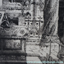 Load image into Gallery viewer, 1928 Etching of Rosslyn Chapel by Albany E. Howarth. Signed in Pencil
