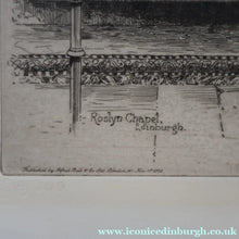 Load image into Gallery viewer, 1928 Etching of Rosslyn Chapel by Albany E. Howarth. Signed in Pencil
