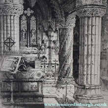 Load image into Gallery viewer, 1928 Etching of Rosslyn Chapel by Albany E. Howarth. Signed in Pencil
