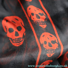 Load image into Gallery viewer, LARGE Genuine  "As New" ALEXANDER MCQUEEN "Red Skulls" Pattern Silk Scarf
