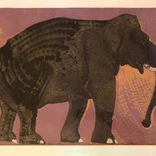 Load image into Gallery viewer, AMERICAN ART. Robert Rivers: Large 1999 Limited Edition Etching Printed in Colour Using Three Plates.  Entitled "Elephant in Purple Garden". FRAMED
