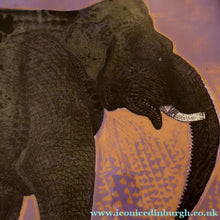Load image into Gallery viewer, AMERICAN ART. Robert Rivers: Large 1999 Limited Edition Etching Printed in Colour Using Three Plates.  Entitled "Elephant in Purple Garden". FRAMED
