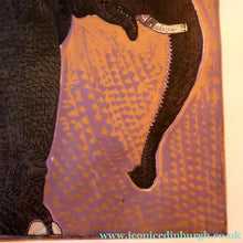 Load image into Gallery viewer, AMERICAN ART. Robert Rivers: Large 1990s Colour Etching Entitled "Elephant in Purple Garden". FRAMED
