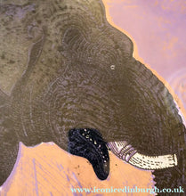 Load image into Gallery viewer, AMERICAN ART. Robert Rivers: Large 1999 Limited Edition Etching Printed in Colour Using Three Plates.  Entitled "Elephant in Purple Garden". FRAMED
