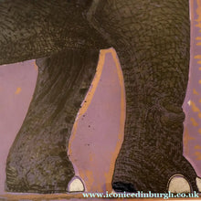 Load image into Gallery viewer, AMERICAN ART. Robert Rivers: Large 1999 Limited Edition Etching Printed in Colour Using Three Plates.  Entitled "Elephant in Purple Garden". FRAMED
