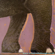 Load image into Gallery viewer, AMERICAN ART. Robert Rivers: Large 1999 Limited Edition Etching Printed in Colour Using Three Plates.  Entitled "Elephant in Purple Garden". FRAMED
