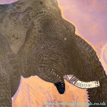 Load image into Gallery viewer, AMERICAN ART. Robert Rivers: Large 1999 Limited Edition Etching Printed in Colour Using Three Plates.  Entitled "Elephant in Purple Garden". FRAMED
