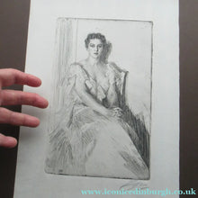 Load image into Gallery viewer, Anders Zorn Original Pencil Signed Etching. Mrs Cleveland II - the Presdient's Wife
