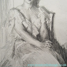 Load image into Gallery viewer, Anders Zorn Original Pencil Signed Etching. Mrs Cleveland II - the Presdient's Wife
