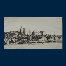 Load image into Gallery viewer, STANLEY ANDERSON (1884 – 1966). Fine ORIGINAL 1920s Drypoint Etching "Avignon from the Rhône". Pencil Signed. Published 1926
