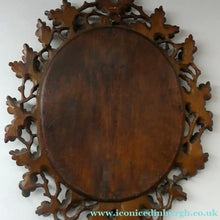 Load image into Gallery viewer, Antique 1880s BLACK FOREST WALL MIRROR Decorated with Oak Leaves and Acorns
