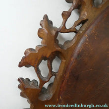 Load image into Gallery viewer, Antique 1880s BLACK FOREST WALL MIRROR Decorated with Oak Leaves and Acorns
