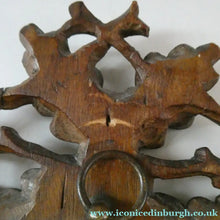 Load image into Gallery viewer, Antique 1880s BLACK FOREST WALL MIRROR Decorated with Oak Leaves and Acorns
