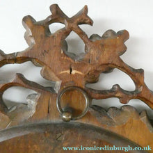 Load image into Gallery viewer, Antique 1880s BLACK FOREST WALL MIRROR Decorated with Oak Leaves and Acorns
