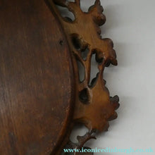 Load image into Gallery viewer, Antique 1880s BLACK FOREST WALL MIRROR Decorated with Oak Leaves and Acorns
