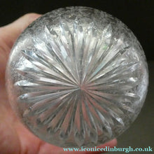 Load image into Gallery viewer, Antique 1920s Clear Cut Glass and Chrome Acorn Shape Single Hanging Light Shade
