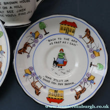 Load image into Gallery viewer, Antique 1920s Nursery Trio. Attractive "Noah's Ark" Pattern by New Chelsea. Cup, Saucer and Side Plate
