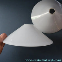 Load image into Gallery viewer, MATCHED PAIR of Antique 1930s  White Glass "Coolie" Hanging or Pendant Lightshades
