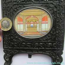 Load image into Gallery viewer, 19th Century Anglo Indian Delhi Miniature Carved Ebony Frame
