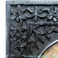 Load image into Gallery viewer, 19th Century Anglo Indian Delhi Miniature Carved Ebony Frame
