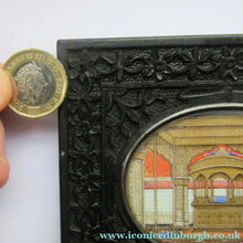 Load image into Gallery viewer, 19th Century Anglo Indian Delhi Miniature Carved Ebony Frame
