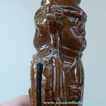 Load image into Gallery viewer, Antique Staffordshire / Scottish 19th Century Bank or Money Box with Treacle Glaze. In the form of a Little Double-Sided Man

