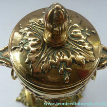 Load image into Gallery viewer, Antique 19th Century Brass Inkwell in the form of a Classical Urn with Ram's Head Handles
