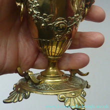Load image into Gallery viewer, Antique 19th Century Brass Inkwell in the form of a Classical Urn with Ram's Head Handles
