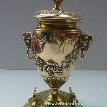Load image into Gallery viewer, Antique 19th Century Brass Inkwell in the form of a Classical Urn with Ram's Head Handles
