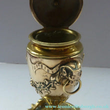 Load image into Gallery viewer, Antique 19th Century Brass Inkwell in the form of a Classical Urn with Ram's Head Handles

