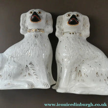 Load image into Gallery viewer, Genuine Antique. LARGE Staffordshire Dogs Chimney Spaniels / Wally Dugs. 12 1/2 inches. in height
