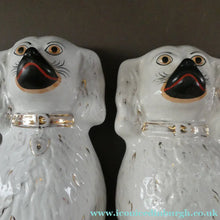 Load image into Gallery viewer, Genuine Antique. LARGE Staffordshire Dogs Chimney Spaniels / Wally Dugs. 12 1/2 inches. in height
