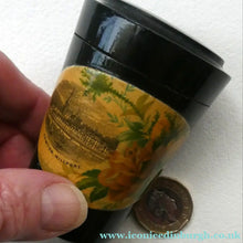 Load image into Gallery viewer, Antique 19th Century MAUCHLINE Ware Black Lacquer Tumbler Box
